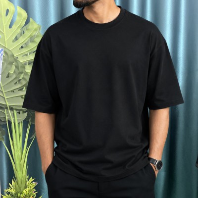 (Black) Drop sholder t-shirts