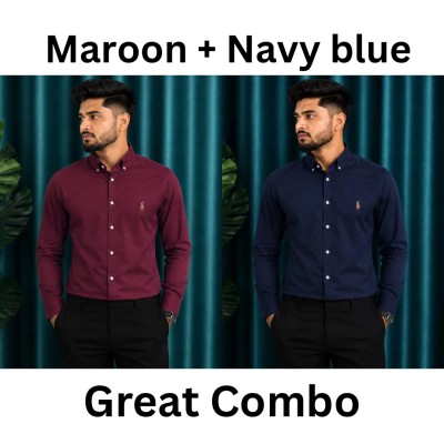 Maroon + Navy blue