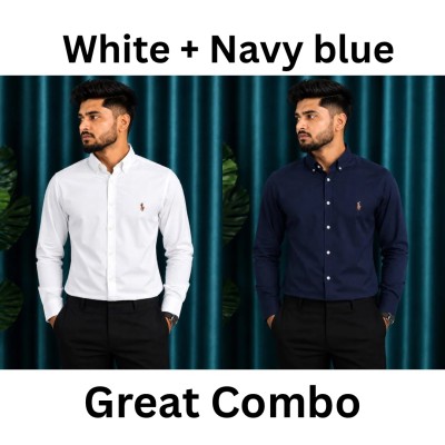 White + Navy blue