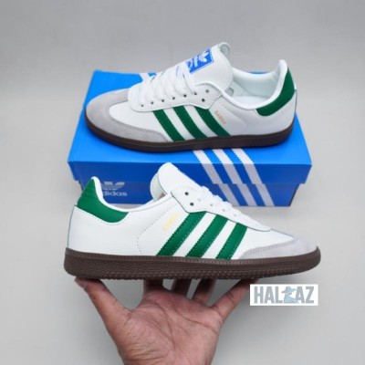Adidas Samba OG ‘Cloud White and Green’ Sneakers